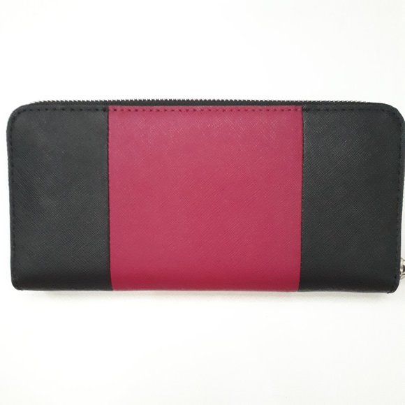 Michael Kors JS Black & Pink Continental Wallet NWT - Picture 3 of 8